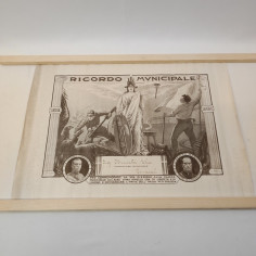 Attestato Ricordo Municipale al consigliere Bruschi Elia anno 1923 59x46 cm