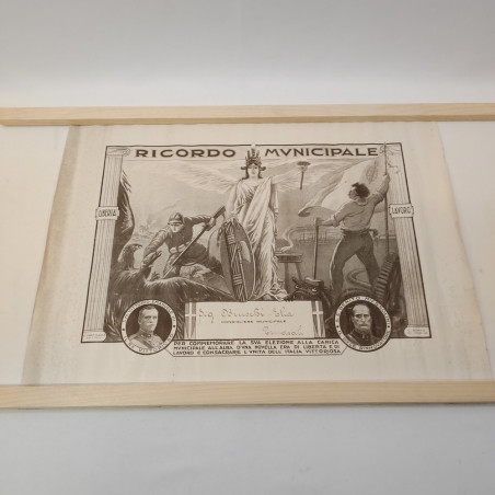 Attestato Ricordo Municipale al consigliere Bruschi Elia anno 1923 59x46 cm