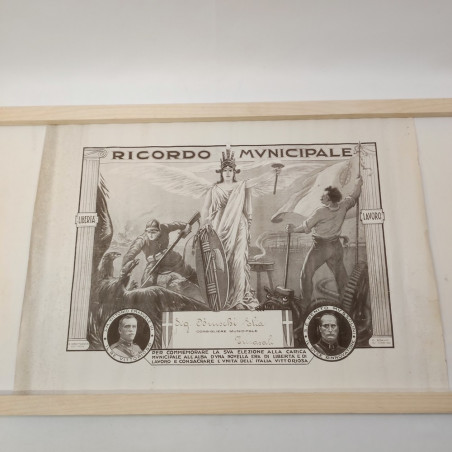 Attestato Ricordo Municipale al consigliere Bruschi Elia anno 1923 59x46 cm