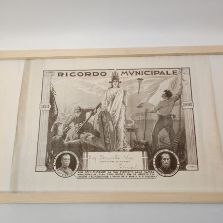 Attestato Ricordo Municipale al consigliere Bruschi Elia anno 1923 59x46 cm