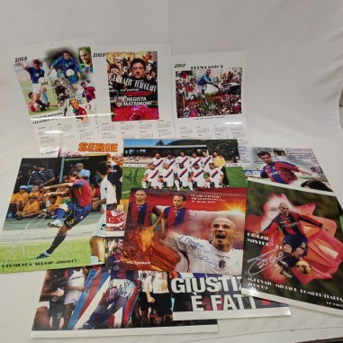 Lotto di 13 fotografie Bologna Calcio molte con autografi in originale giocatori
