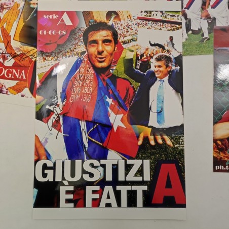 Lotto di 13 fotografie Bologna Calcio molte con autografi in originale giocatori