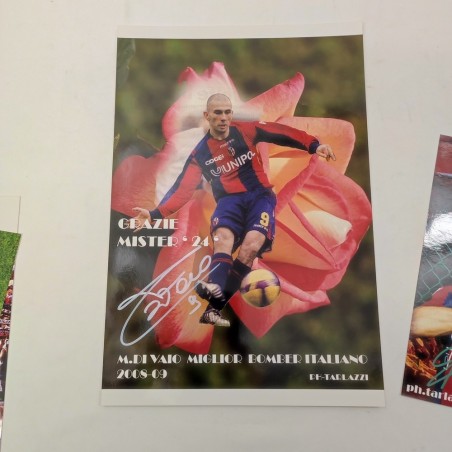 Lotto di 13 fotografie Bologna Calcio molte con autografi in originale giocatori