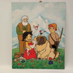 Poster dipinto a mano personaggi cartone animato Heidi 2