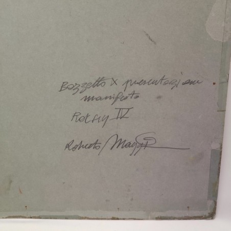 Stampa bozzetto Roberto Maggi locandina film Rocky IV Stallone Ivan Drago