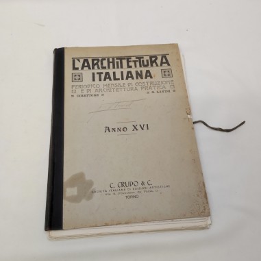 Rivista L'Architettura Italiana Anno XVI 1921 annata non completa