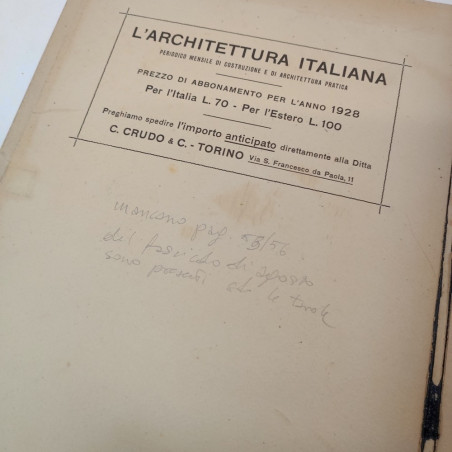 Rivista L'Architettura Italiana Anno XXII 1927 annata non completa