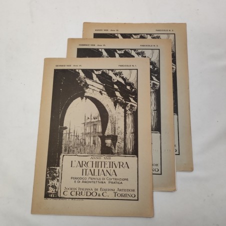 Rivista L'Architettura Italiana Anno XXIII 1928 fascicoli 1 2 3