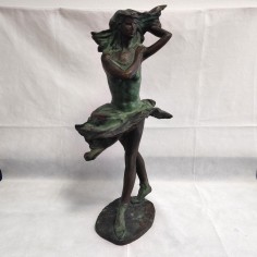 Scultura in bronzo con figura femminile giovane che danza h. 60 cm circa 2