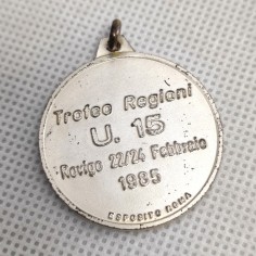 Medaglia con anello di sospensione celebrativa Federazione Italiana Rugby 1985 2