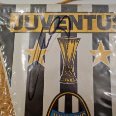 Gagliardetto Juventus con autografo originale Michel Platini 2