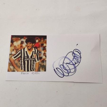 Paolo Rossi autografo originale con foto da rivista