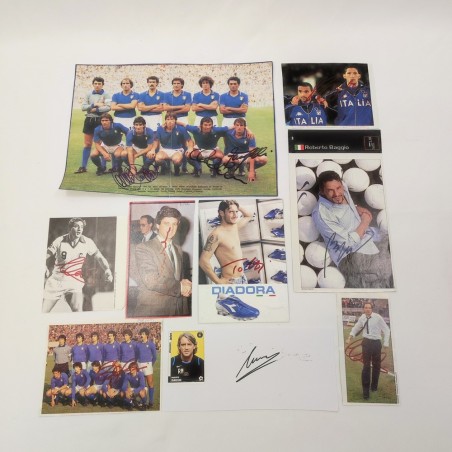 Lotto di 11 autografi originali nazionale calcio Italia anno 90/2000