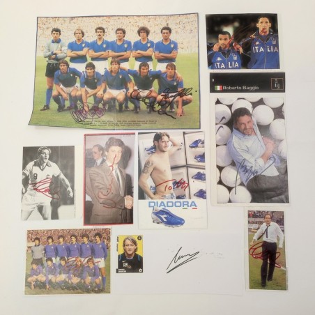 Lotto di 11 autografi originali nazionale calcio Italia anno 90/2000