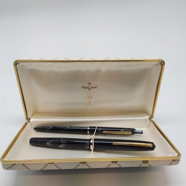 OLIMPIC coppia penna biro e stilografica nuove in unico cofanetto