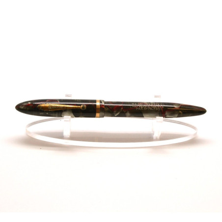 SHEAFFER'S penna stilografica fusto resina tipo marmo verde bianco e rosso usata