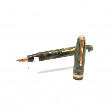 CONWAY penna stilografica fusto marmo verde pennino 14 ct usata