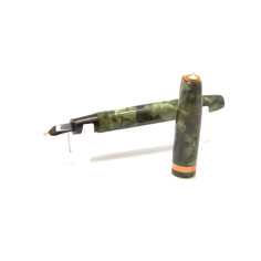 CONWAY penna stilografica fusto marmo verde pennino 14 ct usata 2