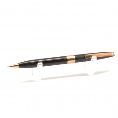 SHEAFFER'S portamina matita in resina nera clip e collare dorati usata