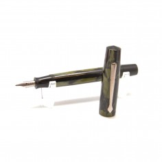 Penna stilografica fountain pen senza indicazione di marca fusto nero e verde