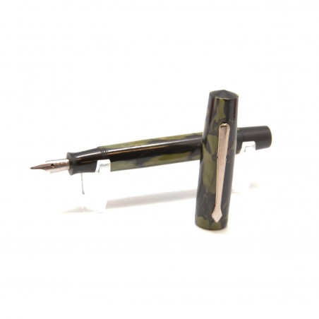 Penna stilografica fountain pen senza indicazione di marca fusto nero e verde