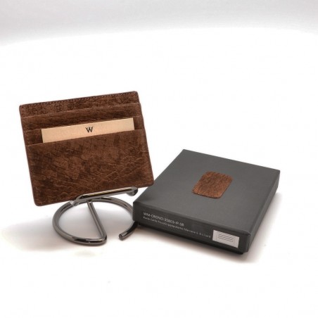 Wondersmall porta carte piccolo CRONO pelle ippopotamo marrone 6 carte