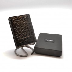 Wondersmall portafoglio compatto ELEO pelle coccodrillo nero 6 carte 2