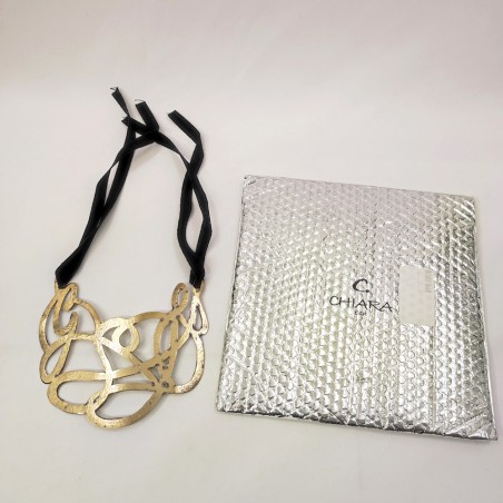 Collana Caotic Chiara BCN Jewlery metallo dorato martellato nuova