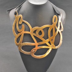 Collana Caotic Chiara BCN Jewlery metallo dorato martellato nuova 2