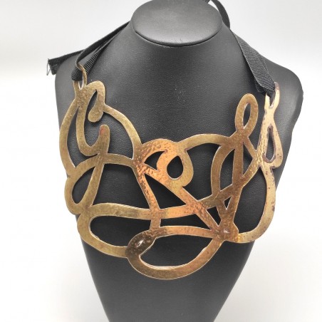 Collana Caotic Chiara BCN Jewlery metallo dorato martellato nuova