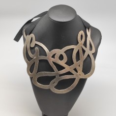 Collana Caotic Chiara BCN Jewlery metallo argentato martellato nuova
