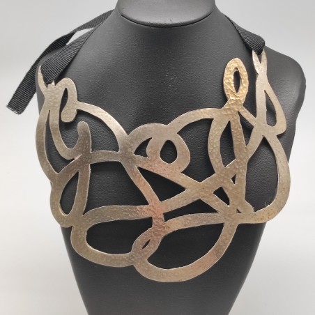Collana Caotic Chiara BCN Jewlery metallo argentato martellato nuova