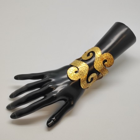 Bracciale schiava 4 riccioli Chiara BCN Jewlery metallo dorato martellato nuovo