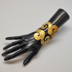Bracciale schiava 4 riccioli Chiara BCN Jewlery metallo dorato martellato nuovo 2