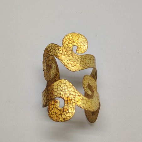 Bracciale schiava 4 riccioli Chiara BCN Jewlery metallo dorato martellato nuovo