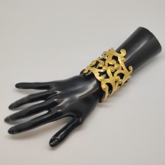 Bracciale schiava morbillo Chiara BCN Jewlery metallo dorato martellato nuovo