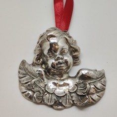 Angioletto putto in argento con nastro di sospensione 2