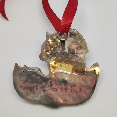 Angioletto putto in argento con nastro di sospensione