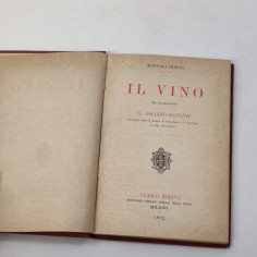Grazzi Soncini  Il VINO Manuale Hoepli 1892 11x15 cm ottimo 2