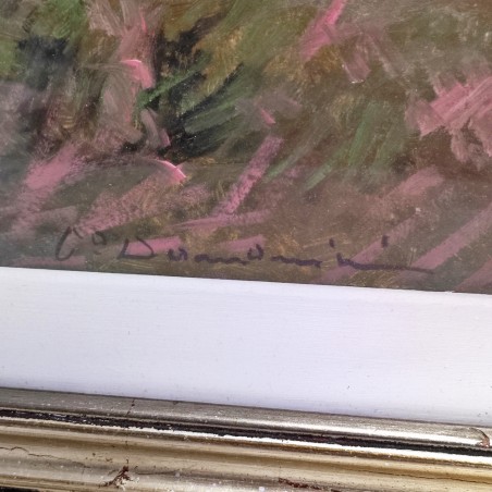 Quadro olio su tela gruppo di buoi