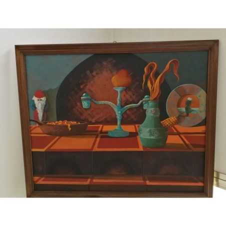 Quadro olio su tela Daniele Cedioli natura morta 110x90 cm