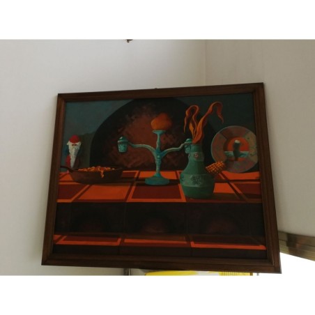 Quadro olio su tela Daniele Cedioli natura morta 110x90 cm
