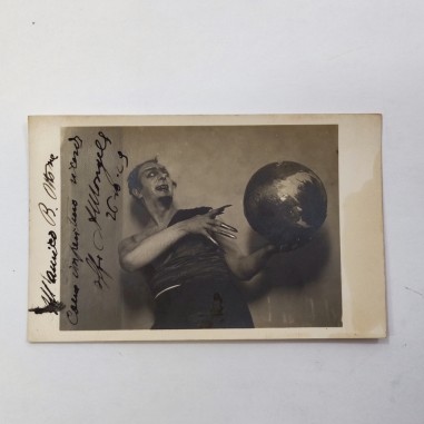 Cartolina postale con foto e autografo originale Andrea Mongelli anno 1929