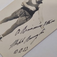 Cartolina postale con foto e autografo in originale puglile Michele Bonaglia 2