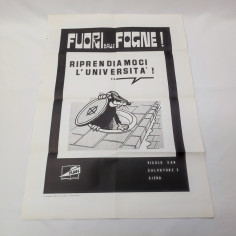 Manifesto Fuori dalle Fogne Riprendiamoci L'università 49x70 cm FUAN