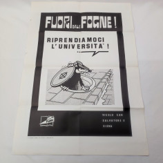 Manifesto Fuori dalle Fogne Riprendiamoci L'università 49x70 cm FUAN 2