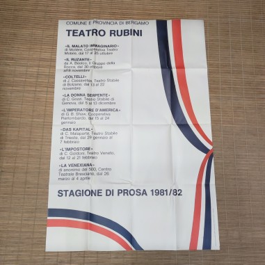 Manifesto programma Teatro Rubini stagione di prosa 1981/82 formato 67x98 cm