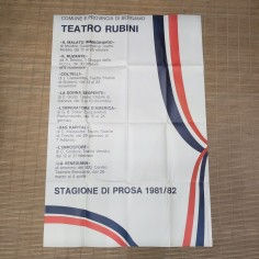 Manifesto programma Teatro Rubini stagione di prosa 1981/82 formato 67x98 cm 2
