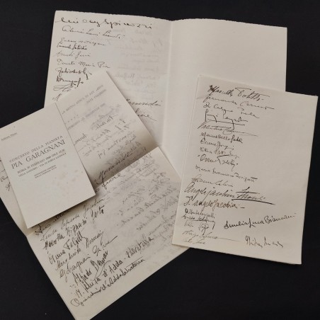 Lotto documenti pianista Pia Garagnani con autografi in originale