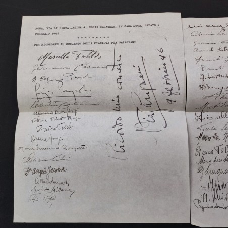Lotto documenti pianista Pia Garagnani con autografi in originale